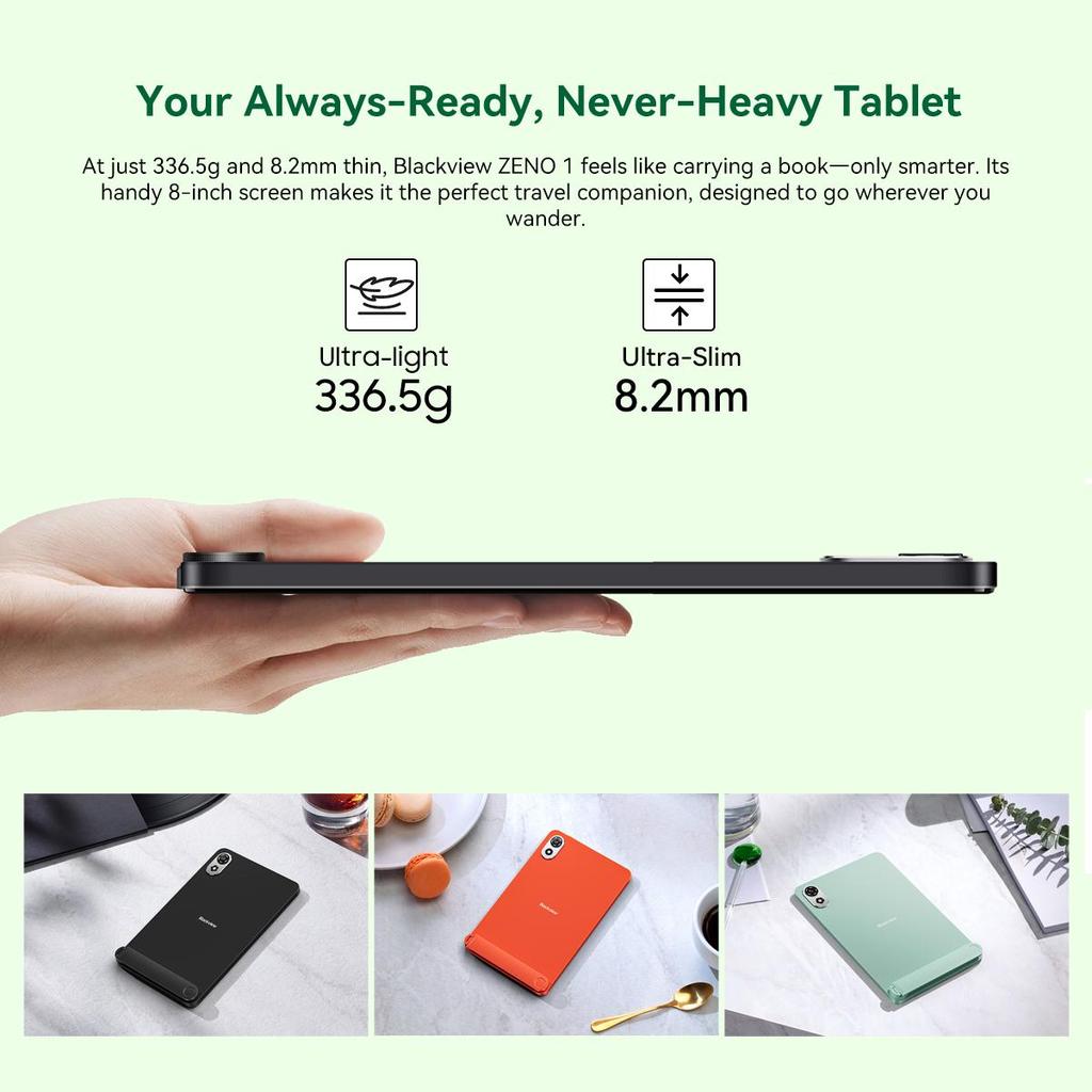 Blackview ZENO 1 8palcový HD displej AI Tablet Android 15 4/6GB RAM 64/256GB ROM 6000mAh motor 0820 Tablet