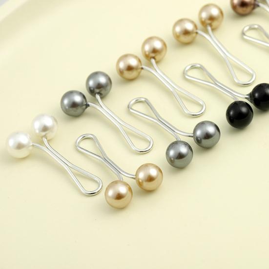 12Pcs Scarf Brooch Pins Vibrant Color Faux Pearl Design Smooth Surface Reusable Unique Shape Decorative Alloy Women Fashion Scarf