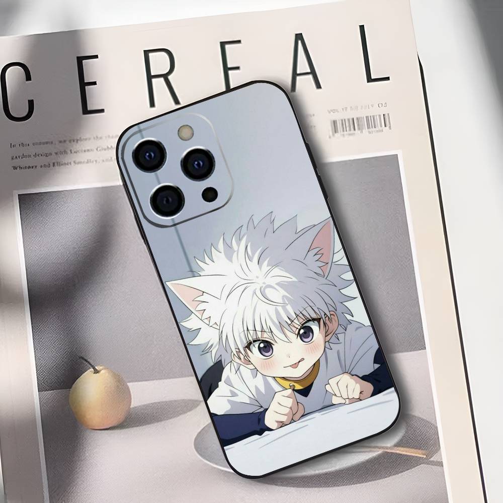K-Killua Zoldyck H-Hunter X Hunter Handyhülle Für iPhone 17,16,15,14,13,12,11 Plus,Pro Max,XS,Weiche Schwarze Hülle