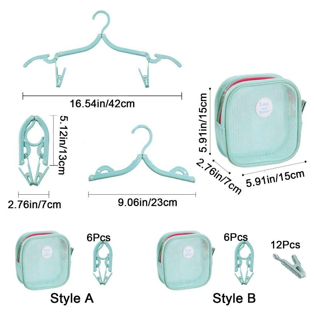Non-Slip Foldable Clothes Hanger 6 Hangers Travel Folding Hanger Collapsible Clothes Hanger  Travel
