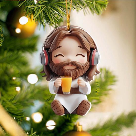 Car Rearview Mirror Ornament 2D Flat Hanging Pendant with Lanyard Easy To Hang Backpack Keychain Decoration