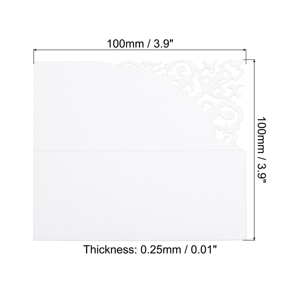 50pcs Table Name Place Cards 3.9 x 3.9" Favor Decor Hollow Design Seat Blank Card for Wedding Party Seating Place Cards