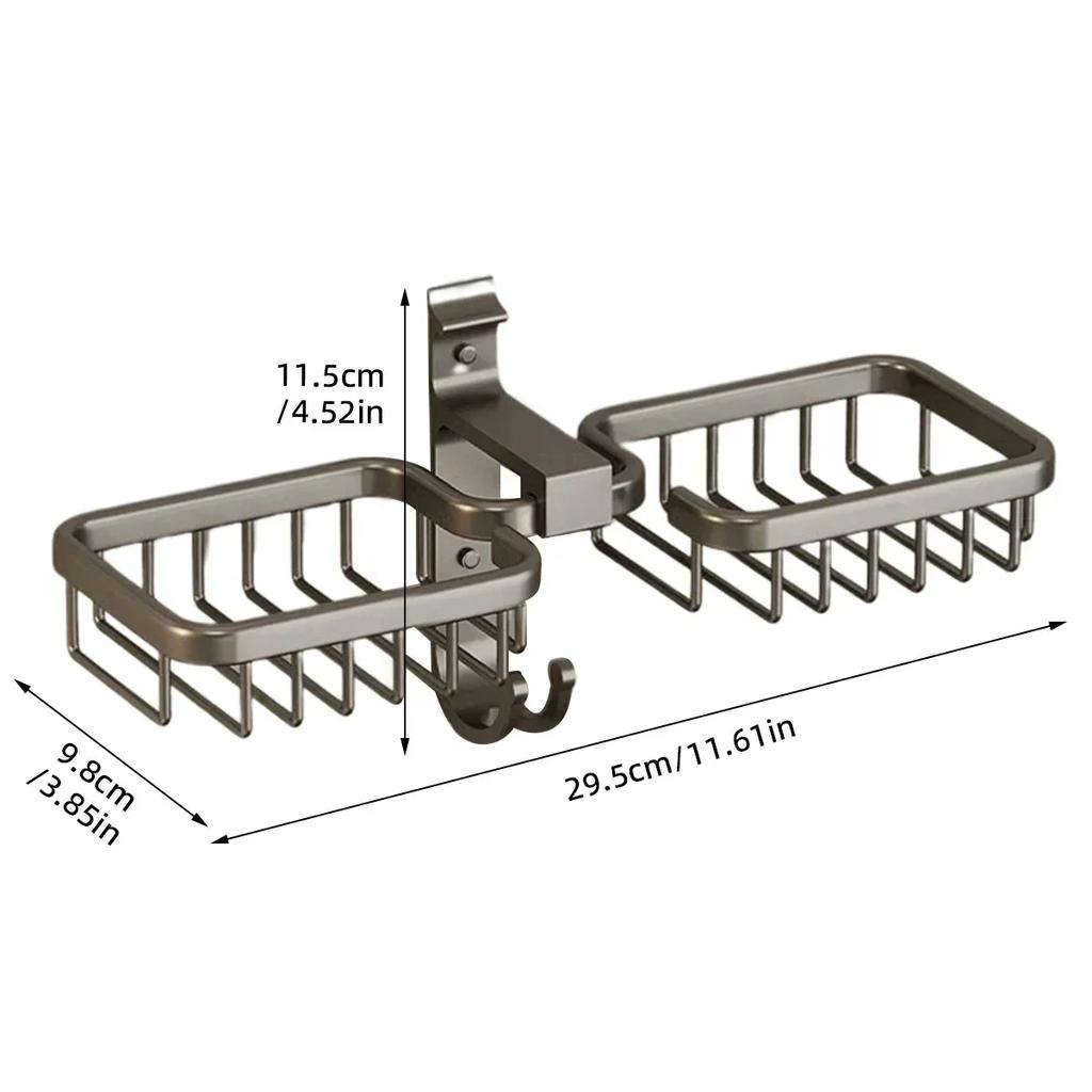 Aluminum Alloy Soap Dish Bathroom Soap Holder With Drain Water Wall Mounted Soap Box Bathroom Accessories