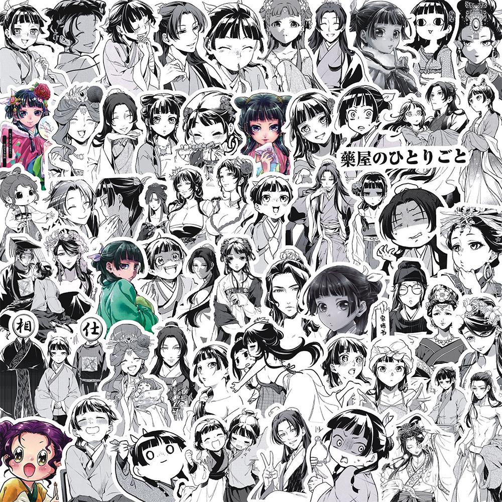 10/30/88pcs Classic Anime The Apothecary Diaries Stickers Black White Decals DIY Scrapbook Luggage Notebook Cute Maomao Sticker