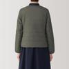 MUJI Lightweight Down Collarless Jacket BD0ZBA4A Khaki Size S Women's (Anti-Static Lining) Green,