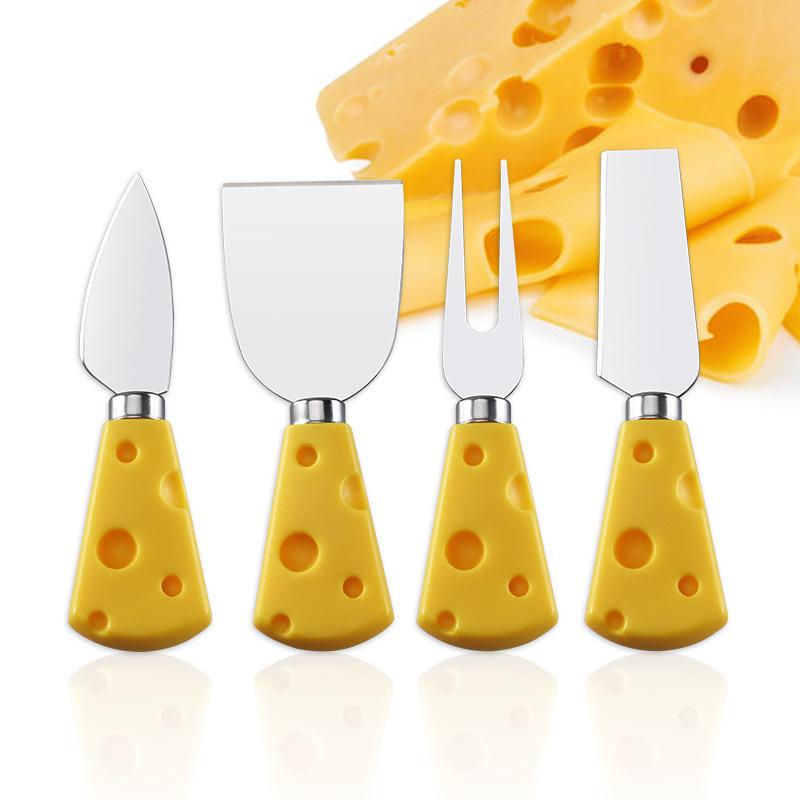 Stainless Steel Cheese Knife 4-piece Gift Box Set Western Tableware Knife and Fork Kitchen Tool and Cutlery Set Gift Giving