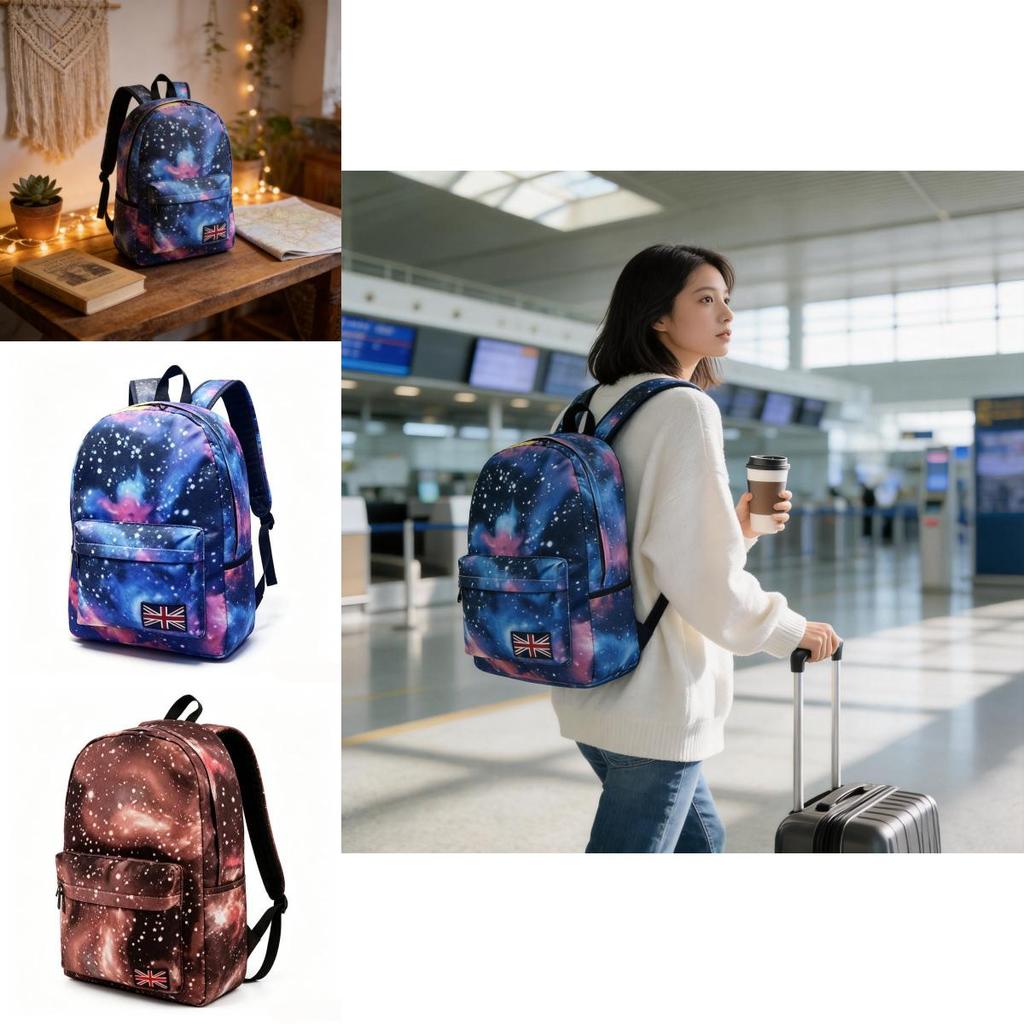 Space Galaxy Canvas Backpack Travel Rucksack With Large Capacity For Outdoor Use