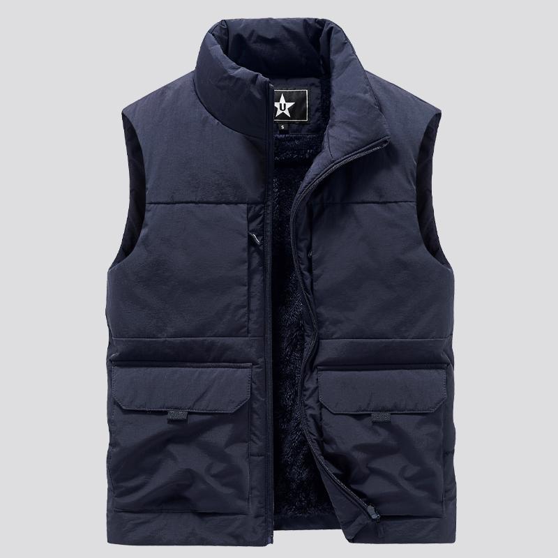 Men's Multi-Pocket Clothing Winter Vest Jackets Sleeveless Coat Fashion Large Size 6XL Male Warm Waistcoat Fleece Vest