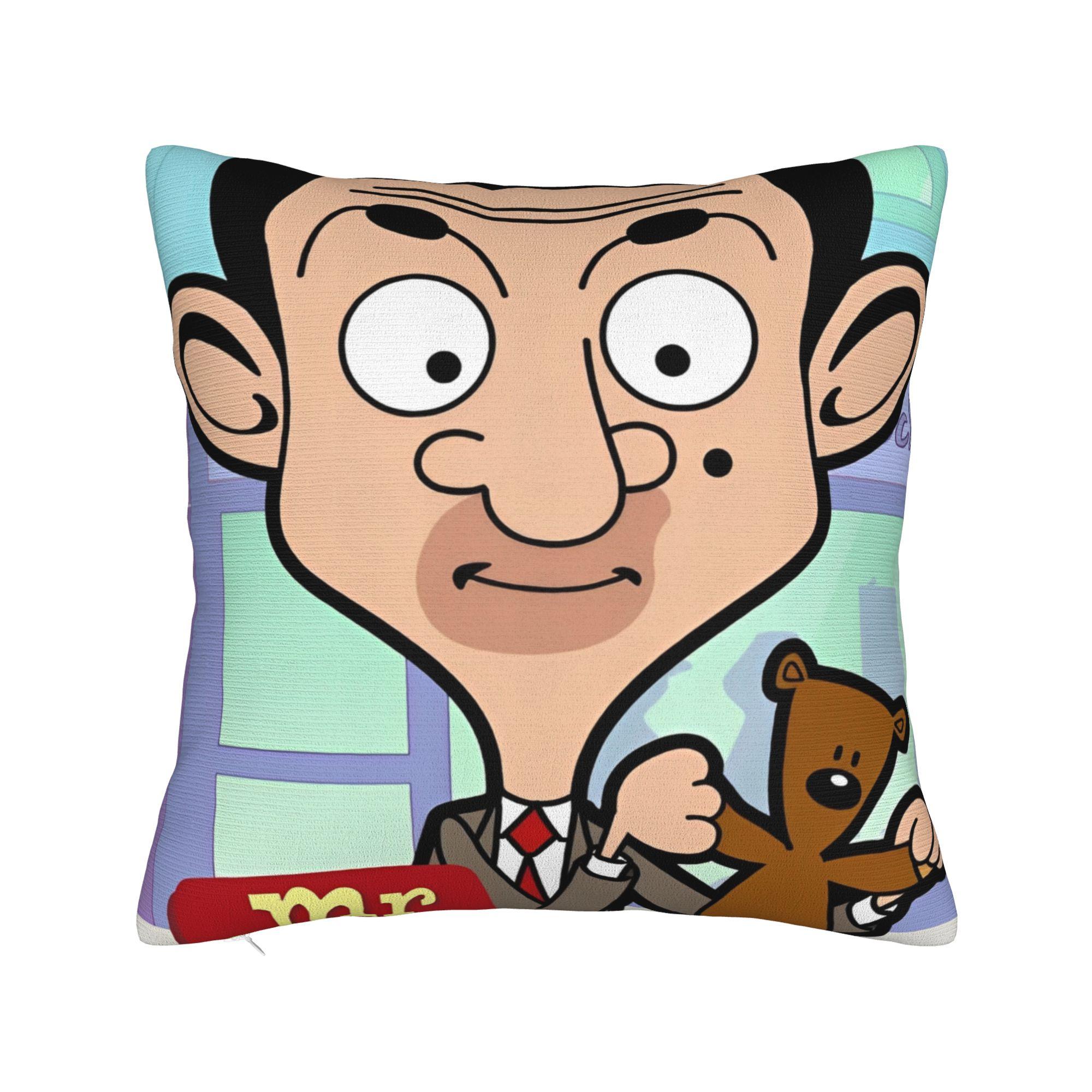 Чехол на квадратную подушку Мистер Бин Полиэстеровые подушки для дивана Подушки для повседневного использования 30x30cm 12x12in