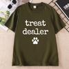 Playful Treat Dealer TShirt Paw Print Design T Shirt Casual Round Neck Printed TShirts for Unisex and Unisex Dog Lover Clothes