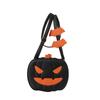 Message Bag PU Leather Halloween Pumpkin Bag Large Capacity Funny Pumpkin Shoulder Bag Bat Square Crossbody Bag Halloween