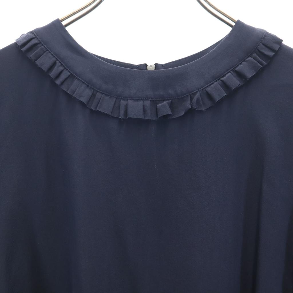 Marni Portuguese Silk Long Sleeve Blouse 38 Navy Shirt Women Used