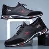 Men's sports casual shoes fashion versatile youth tide shoes lace-up soft-soled leather shoes men's flat-soled work shoes