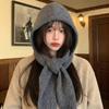 Thick Warm Knitted Balaclava Bonnet Women Winter One PieceHat Scarf Neck Protection Outdoor Travel Daily Wear Beanie Accessories