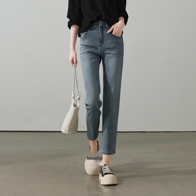 SOFSIL 2026 Spring High-Waist Slim-Fit Ankle Jeans