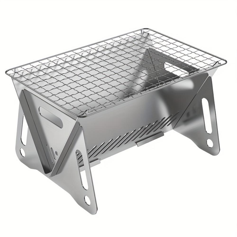 Experience the Ultimate Outdoor Grilling with Our Foldable Stainless Steel BBQ Grill - Perfect for Camping and Backpacking!