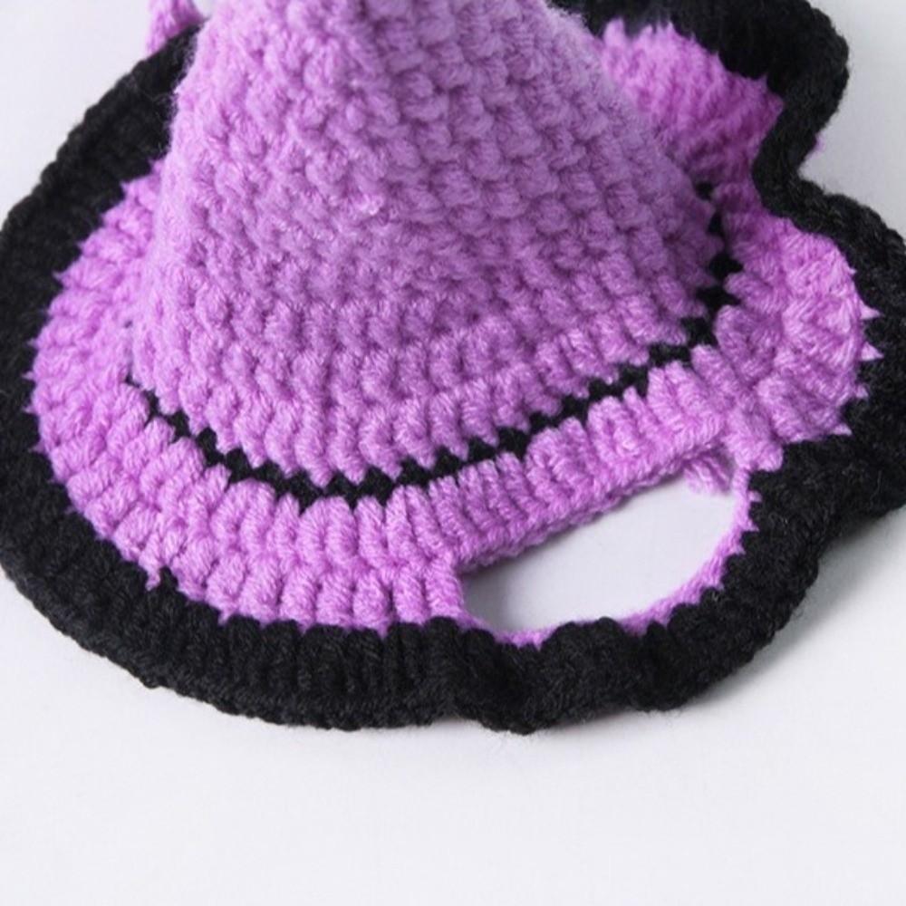 Adjustable Pet Halloween Star Hats Breathable Decorative Cat Witch Hat Soft Knitted Hat Pet Cosplay Hat Costumes Party
