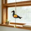 Mediterranean Wooden Seabird Wind Chime Rustic Crafts Black Bird Wind Bell  Home Decor
