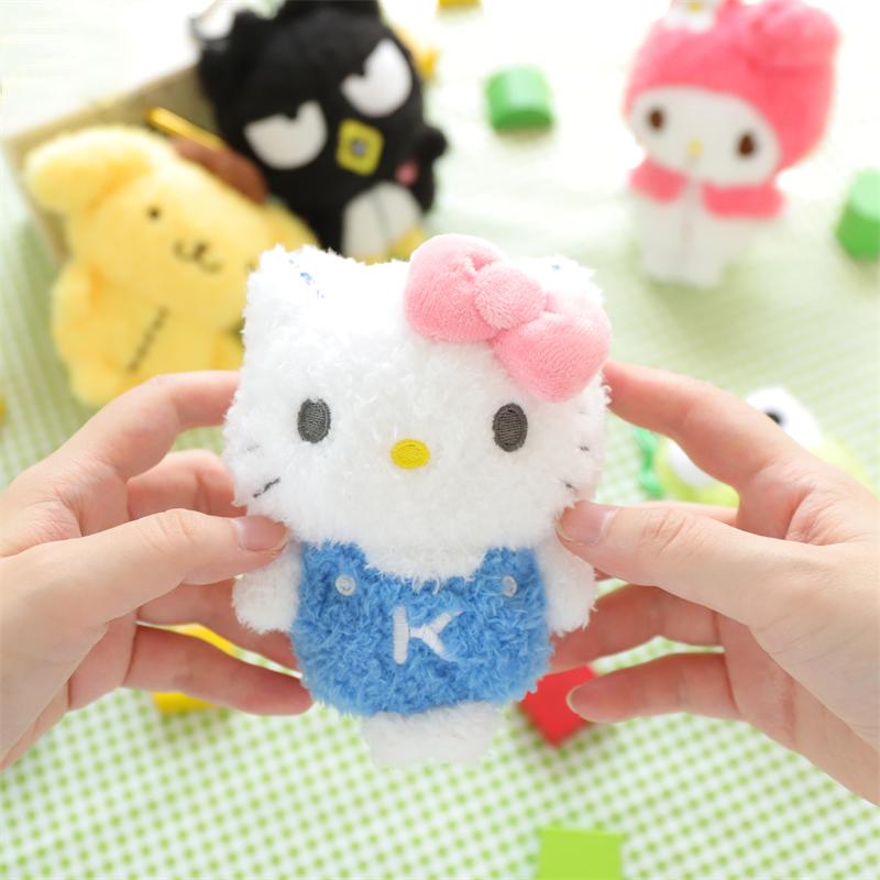 Hello Kitty Melody Pompom Purin Keroppi Badbadtz-Maru Stuffed Toy Pendant Plush Toys Keyring Anime Keychain Birthday Gift