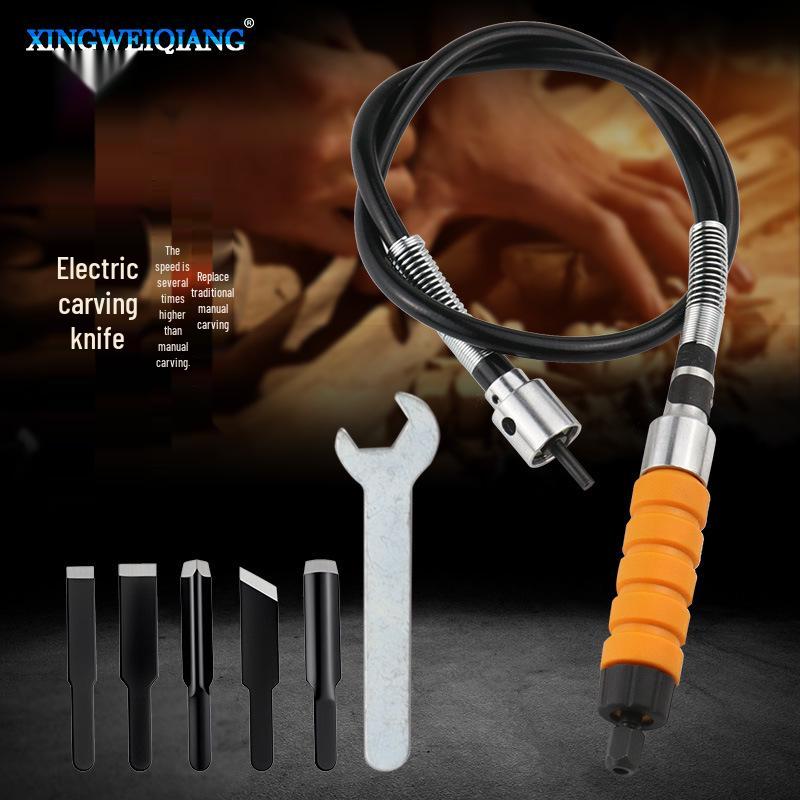 Electric Woodworking Carving Chisel Set with Grinder Attachments