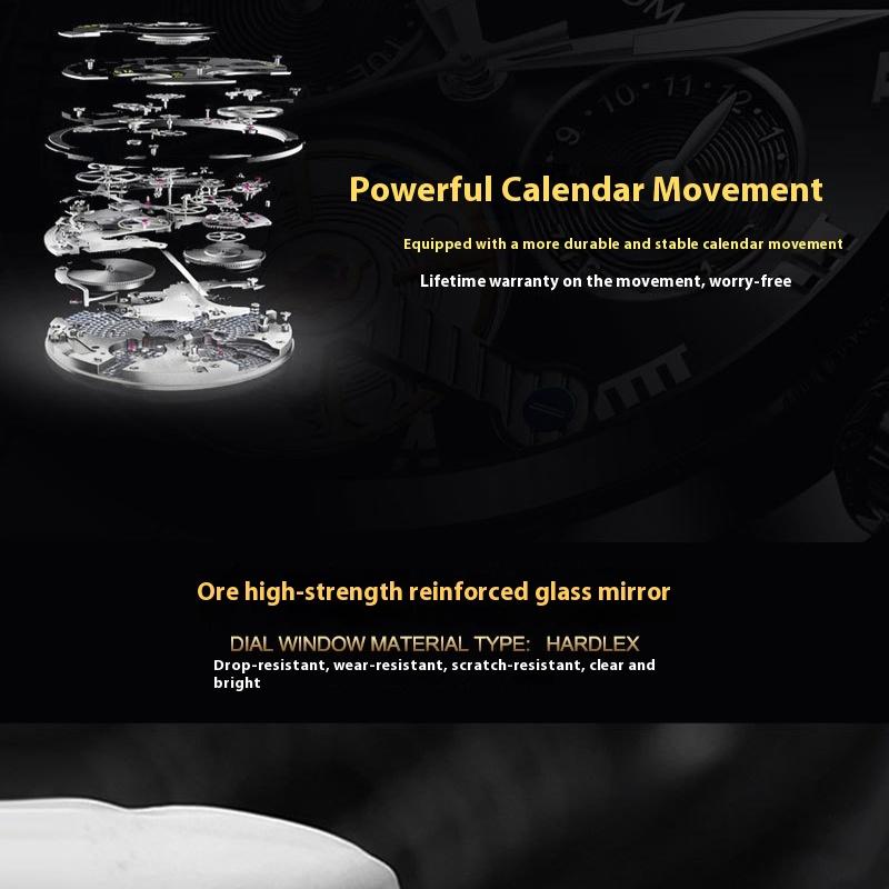 VA VA VOOM Edelstahl Tourbillon Nicht-automatische Mechanische Multifunktions-Businessuhr Leuchtende Wasserdichte Uhr Herren