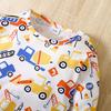 Newborn Baby Truck Long Sleeve Romper Baby-boys Sleep And Play Pjs Cartoon Pattern For 1-24 Months