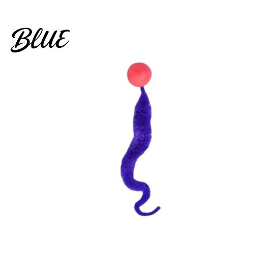 Durable Cat Toy Interactive Bouncy Ball with Tail Colorful Fuzzy Worm Rainbow Chasing