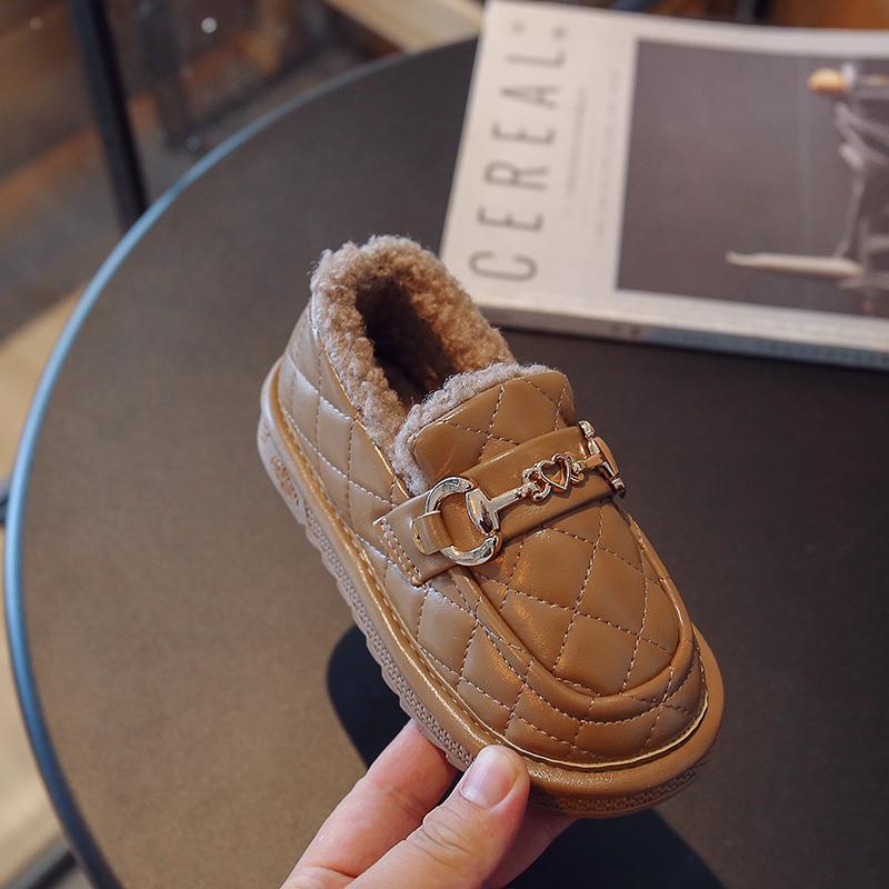 Mode Hiver Printemps Chaussures en Cuir pour Bébés Filles Britanniques Chaussures Mary Janes Souples pour Enfants Mode Enfant Décontracté Solide Mocassins à Enfiler pour Tout-Petits