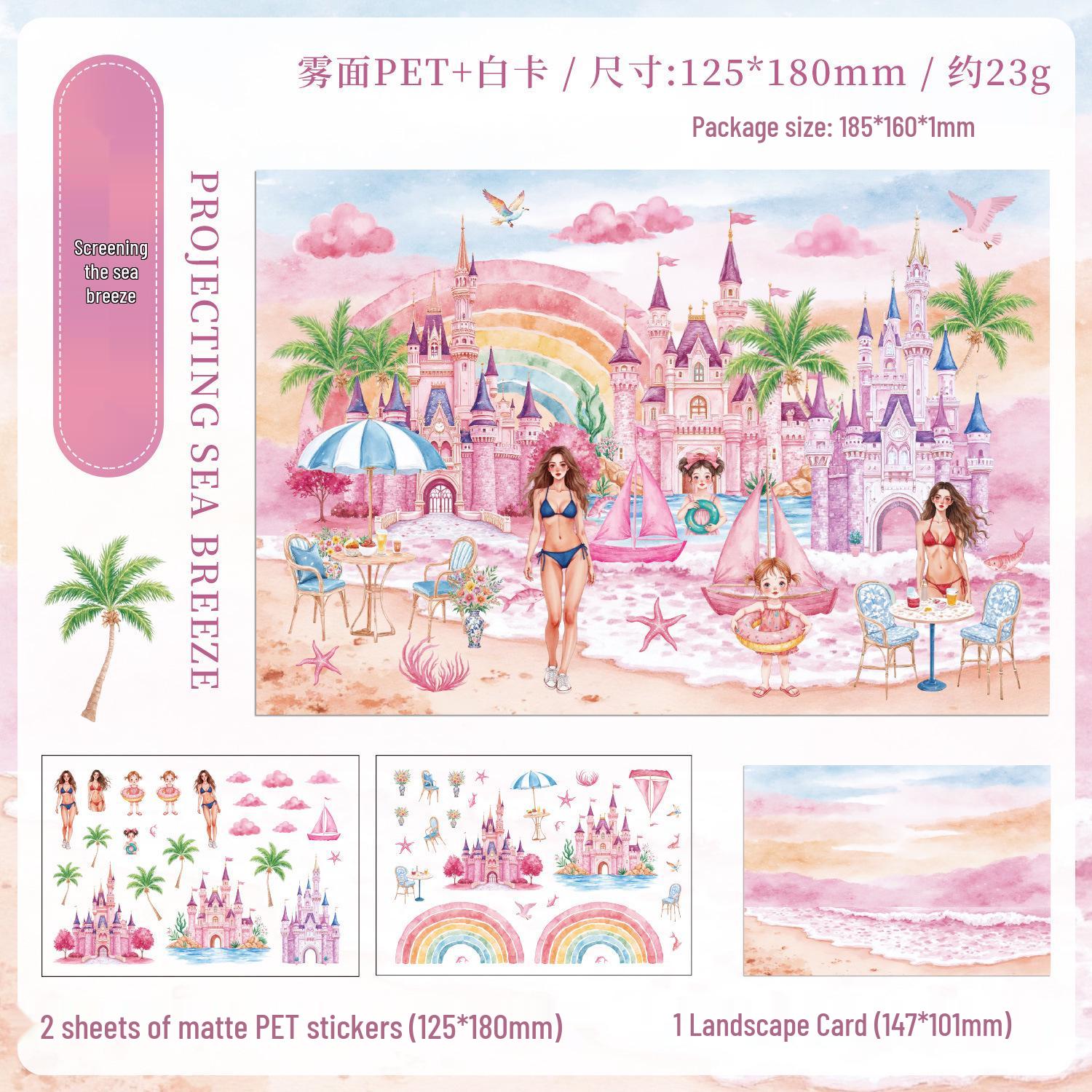ZABC Flower Path Phantom Journey Series Scene Stickers - 4 Styles for Journals and DIY.
