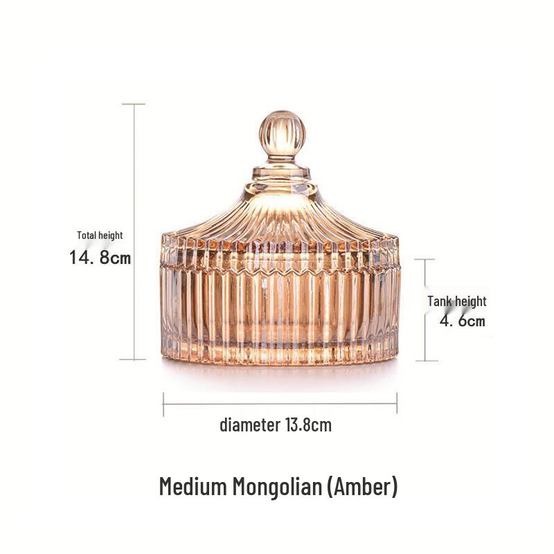 European Glass Bowl Jewelry Box: Crystal Demagnetization Purification Jar with Omamori Salt and Lid