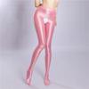 Sexy Women Crotchless Pencil Pants Elastic Glossy Shiny Slim Leg Yoga Shape Legging Tights Summer Ootd Fashion Party Dance