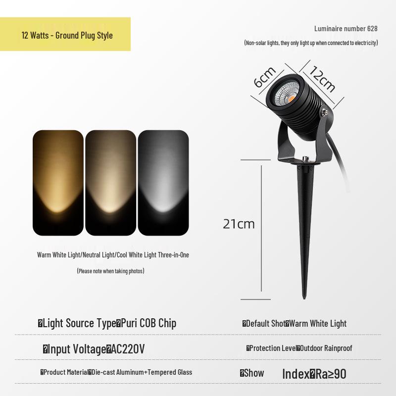 Waterproof LED Landscape Spotlights for Outdoor Trees and Garden Decoration with Ground Spike