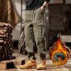 Men's Retro Work Pants: 2025 Heavyweight Fleece-Lined Casual Trousers for Autumn/Winter