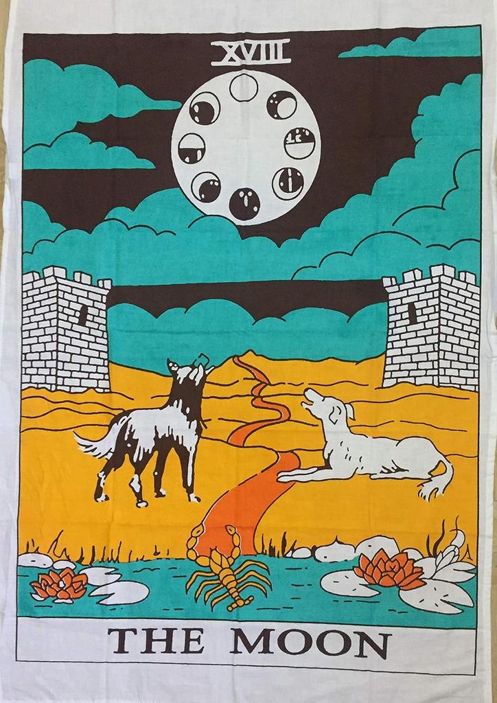 Indian Consigners Tarot Cards Tapestry Black & White The Sun Small Cotton Posters Medieval Europe (100 CM x 75 CM) (The Sun B/W)