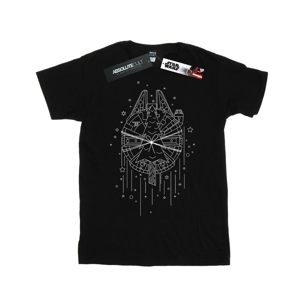 Star Wars Mens Millennium Falcon Christmas Tree Delivery T-Shirt