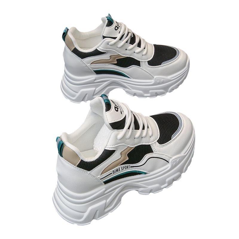 Height-increasing dad shoes women's 2025 spring new versatile small man thick-soled breathable casual sports little white shoes