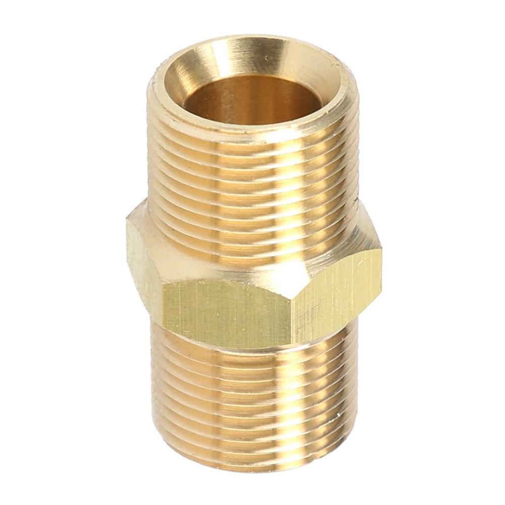 Brass Double Nipple M22x1 5 Male Hose Connector Coupling Designed for Connection of For High Pressure Water Nozzles and Torches
