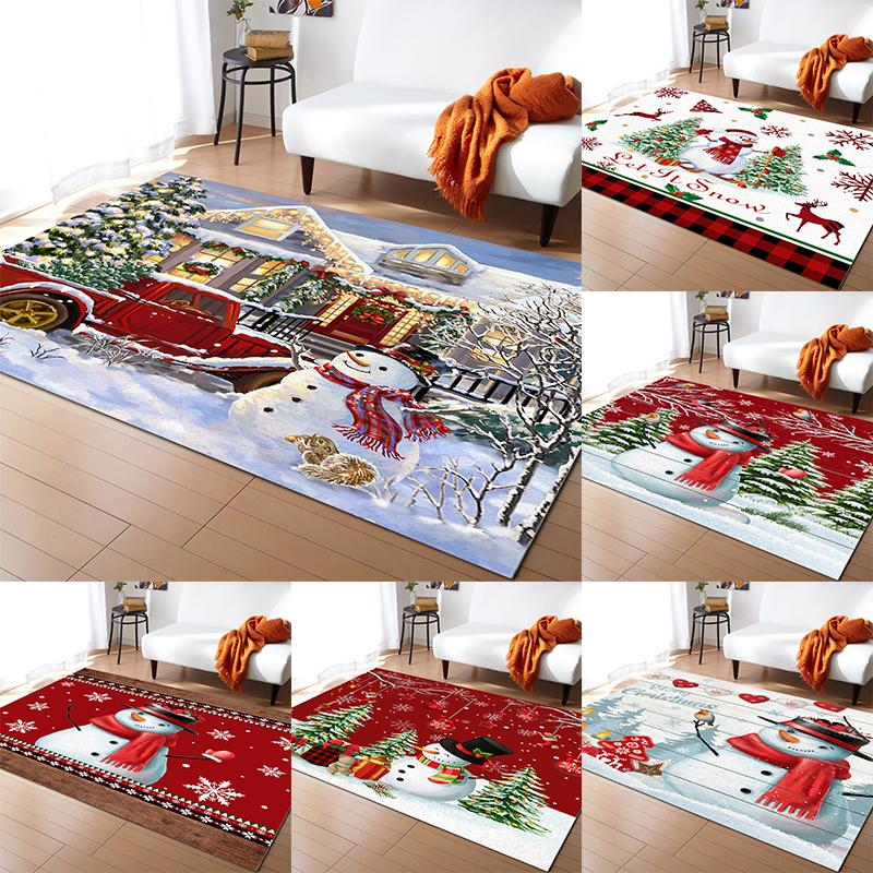 

Christmas Snowman Carpet Living Room Sofa Carpet Children s Anti-Slip Floor Mat Bedroom Room Christmas Home Decoration
