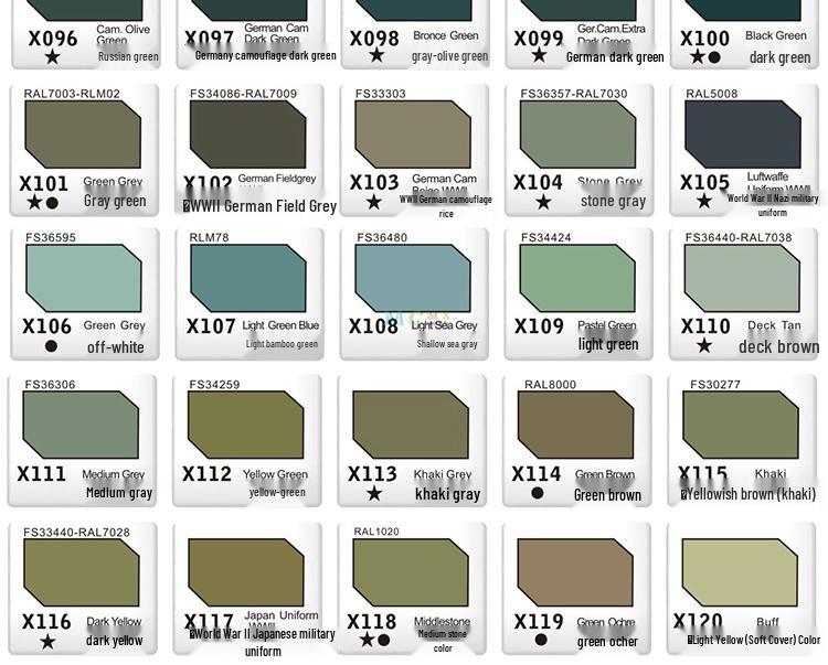 Peinture à Base d'Eau 169-170 Série Peinte à la Main pour Maquettes et Figurines par Qin Xuan