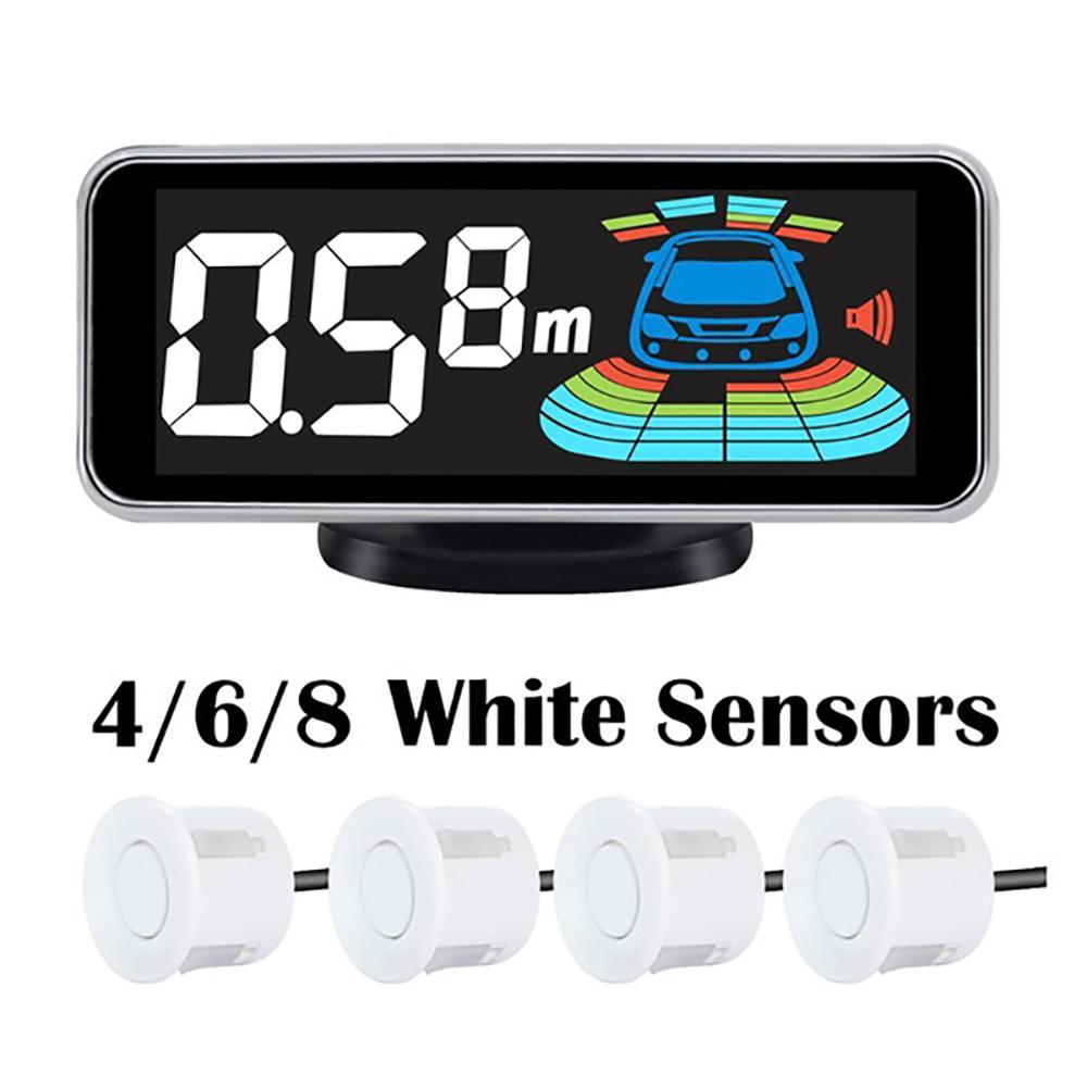 4 Pcs/6 Pcs/8 Pcs Probes Rear Reversing Radars System Parking Sensor Kit LCD Display Car Distance Detection Sound Warning Buzze