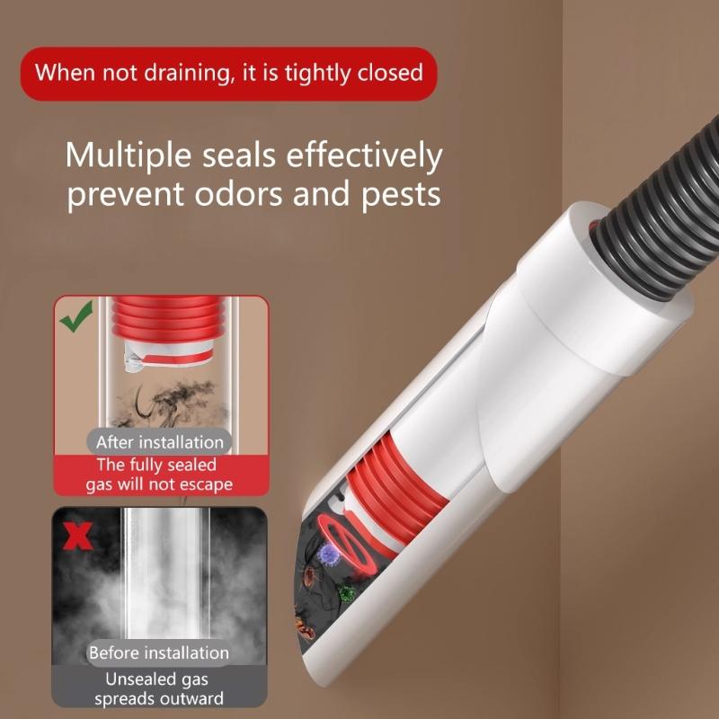 Wall Drainage Seal Plug 50mm PVC Pipe Odor Barrier Plug Bathroom Sink Drain Cover 45 Degree Sealing Plug Rings