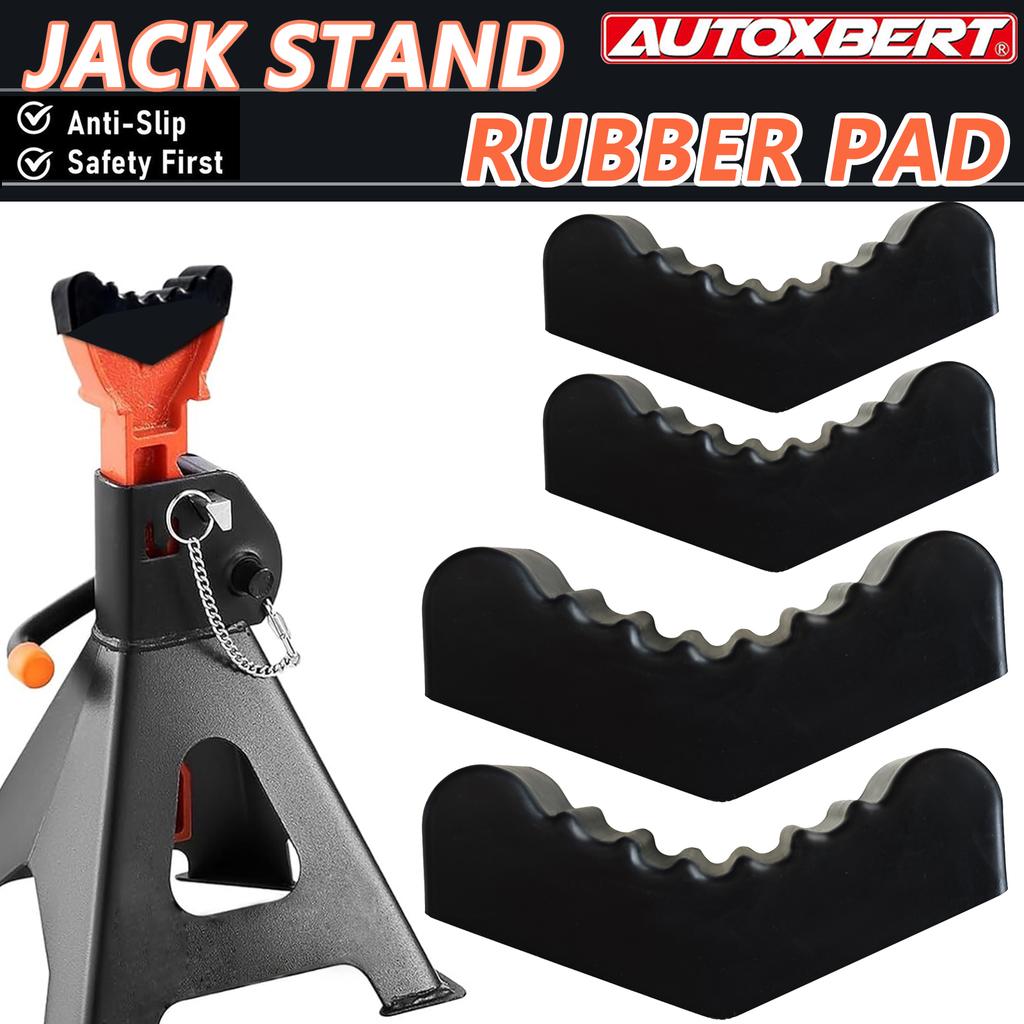 2PCS Universal Car Rubber Slotted Jack Stand Pad Lift Pads Adapter Repair Tool 3 / 6 Ton Frame Stand Rail Pinch Adaptor Black