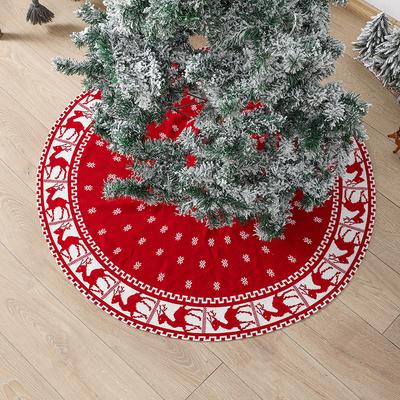 Christmas Tree Skirt Snowflake Elk Knitted Christmas Tree Apron Christmas Tree Skirt Ornaments