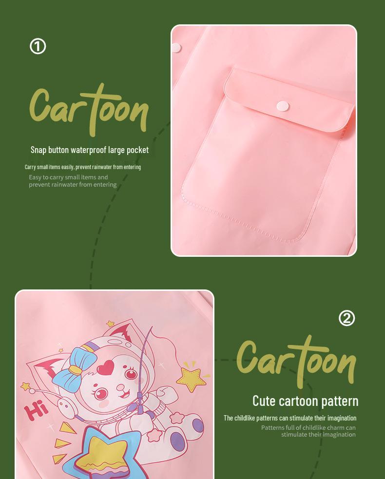 Kids' Stormproof Raincoat with Backpack Space - One-Piece Full-Body Poncho for Primary School Students