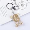 Crystal Resin Bear Keychain - Creative Hugging Bear Design for Car Keys