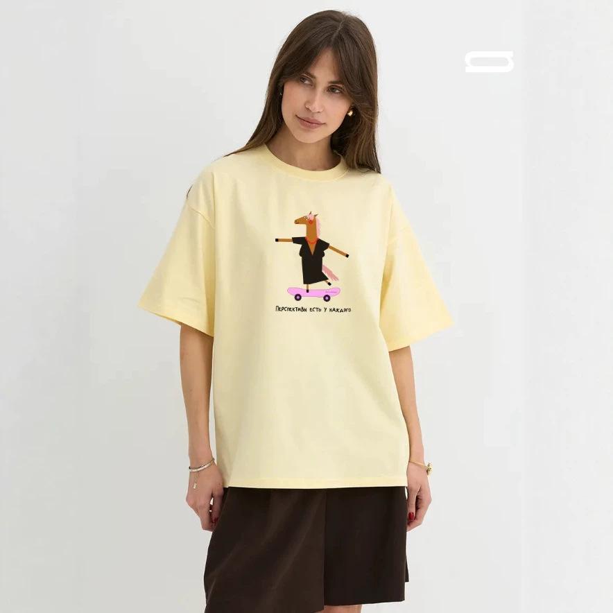 100% cotton American short-sleeved t-shirt men s and women s loose top ozon S