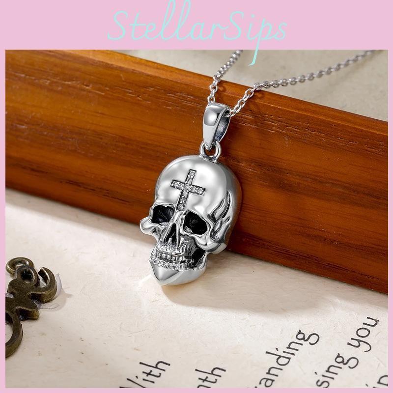 Punk Skull Rock Cross Jewelry Rhinestones Halloween Costume Accessory Decoration