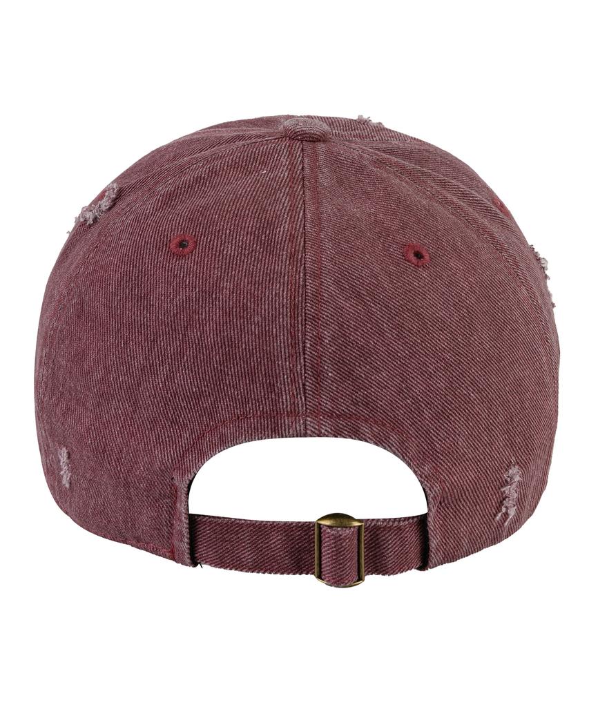 Chaebteo Standard Pigment Damage Ball Cap - Burgundy