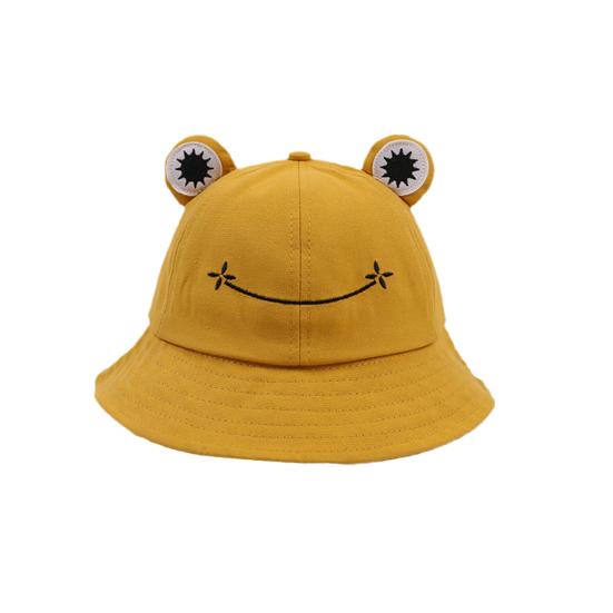 Cute Frog Design Sun Protection Fisherman Hat Children Adults Outdoor Bucket Cap