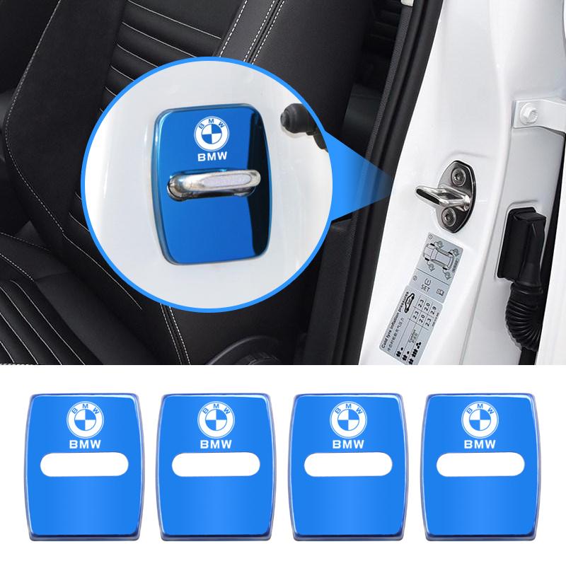 DJSA5 4Pcs Metal Car Door Lock Covers Car Accessories For BMW G26 F10 E90 F20 E46 E60 E70 E39 E36 Rust Proof Decoration Cover Stickers